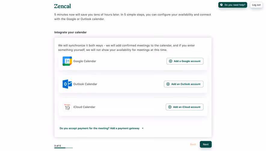 Zencal Account Setup
