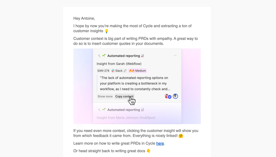 Cycle Onboarding Email