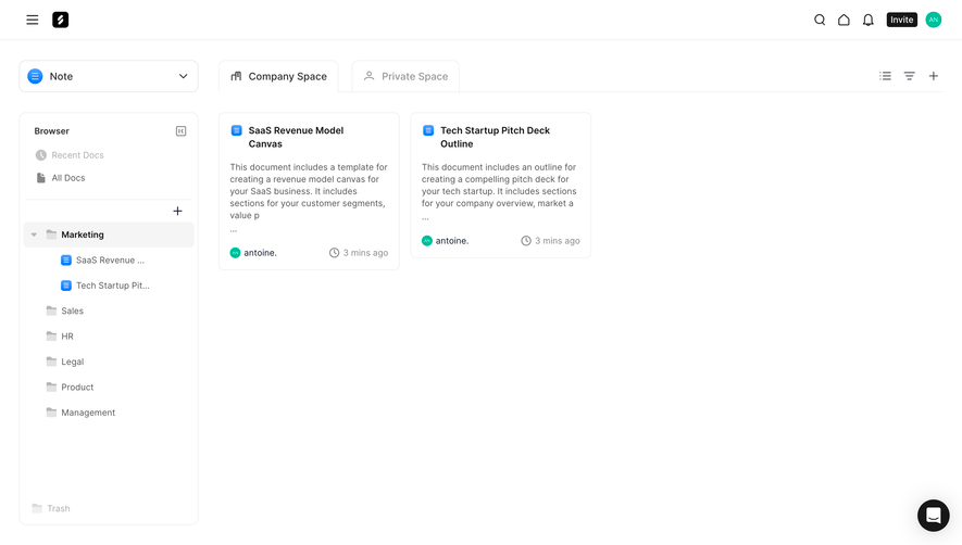 Frame Notes Dashboard