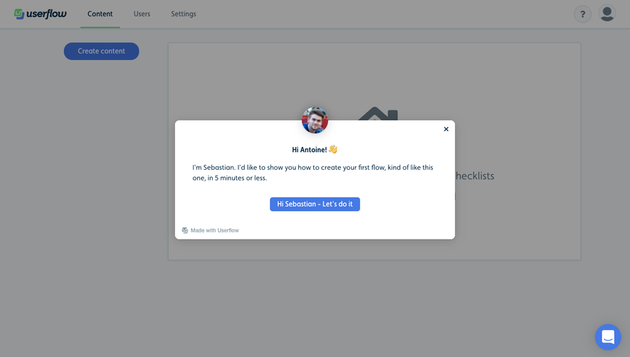 Userflow User Onboarding