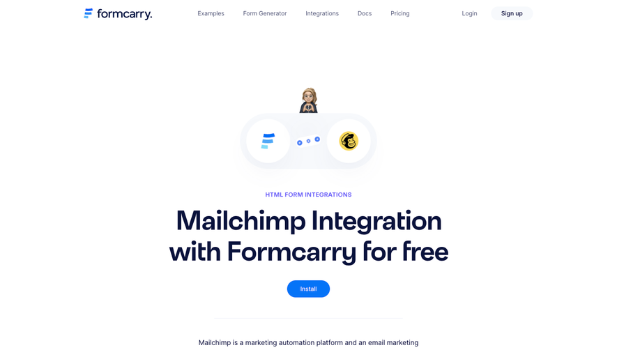 Formcarry Integrations Page