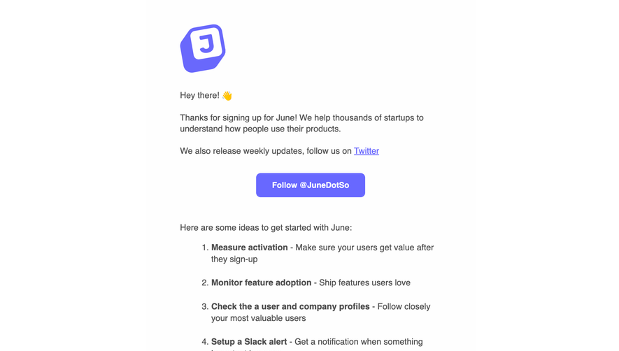 June Welcome Email