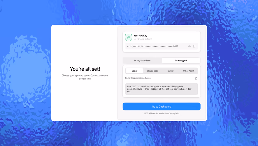 Context.dev Onboarding complete