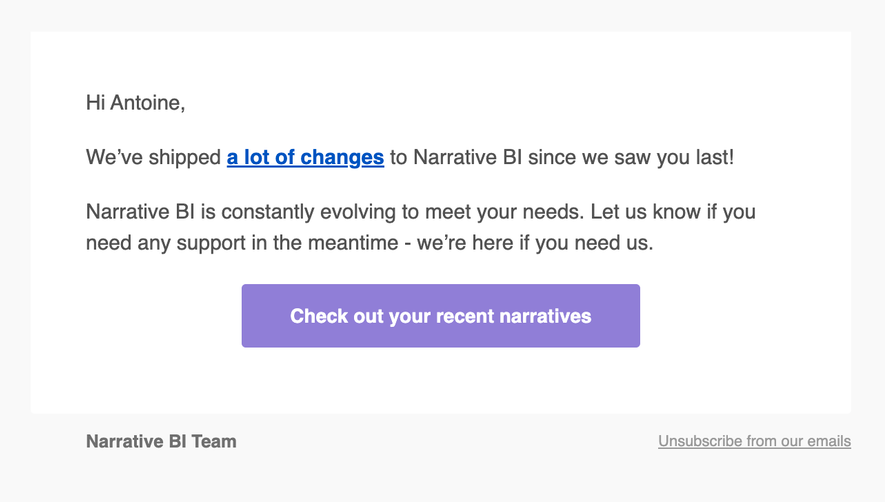 Narrative BI Retention Email