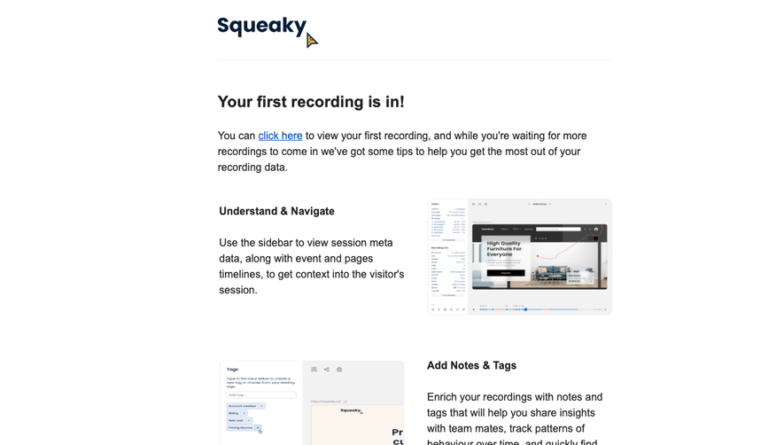 Squeaky Activation Email