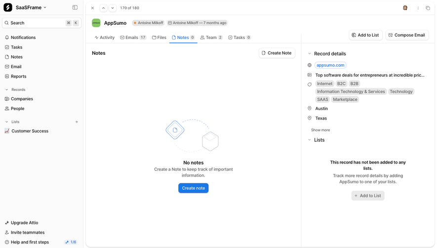Attio Company Notes