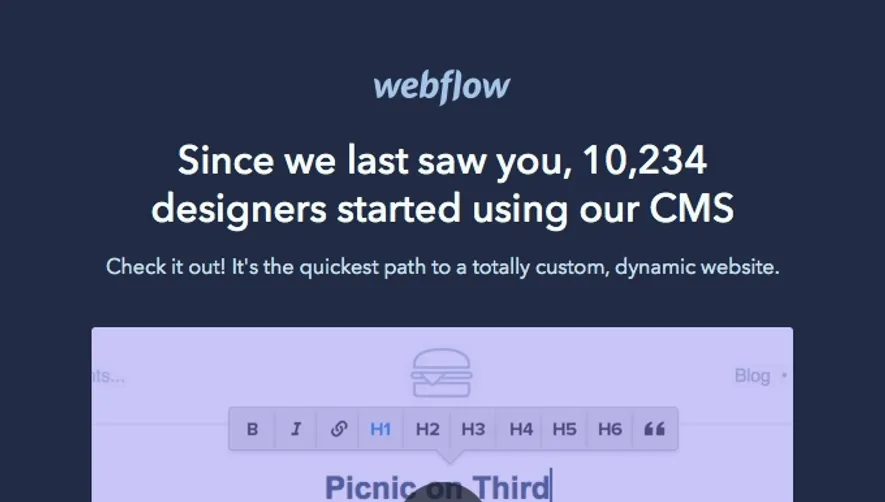 Webflow Retention / Reactivation Emails