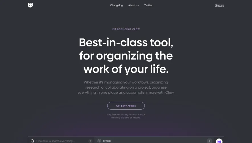 Clew Early Access Page