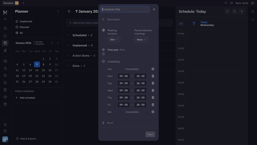 Huly Add Schedule