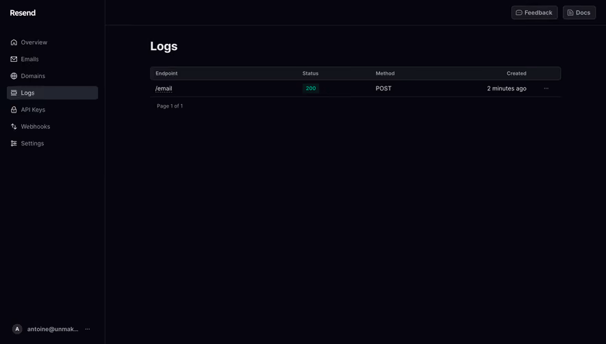 Resend Logs History