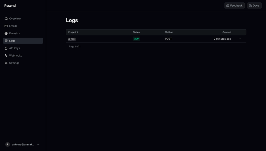 Resend Logs History