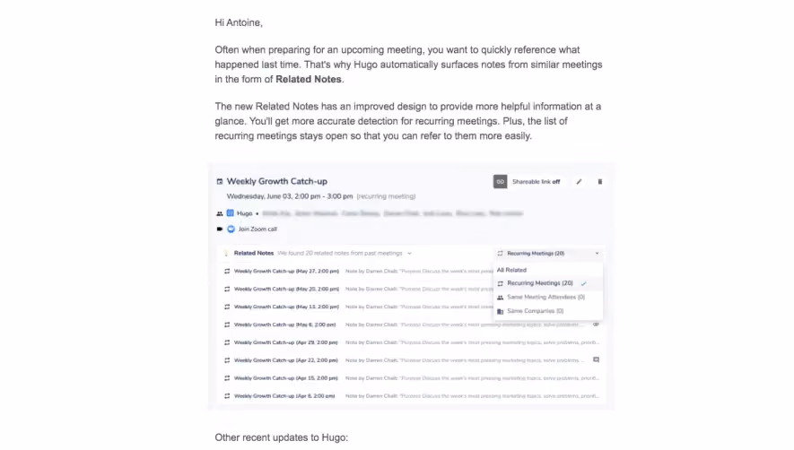 Hugo New Features Emails