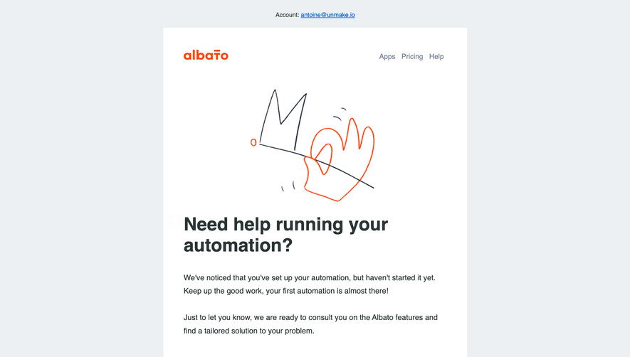 Albato Onboarding Email