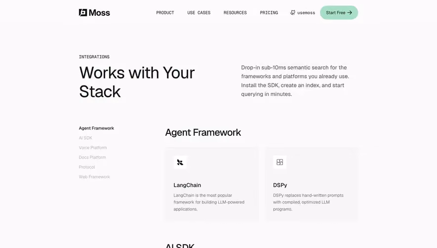 Moss Integrations Library