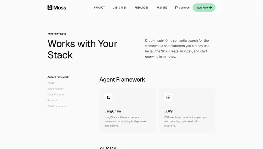 Moss Integrations Library