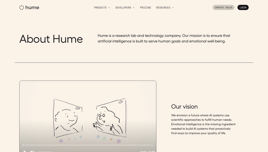 Hume AI About Page