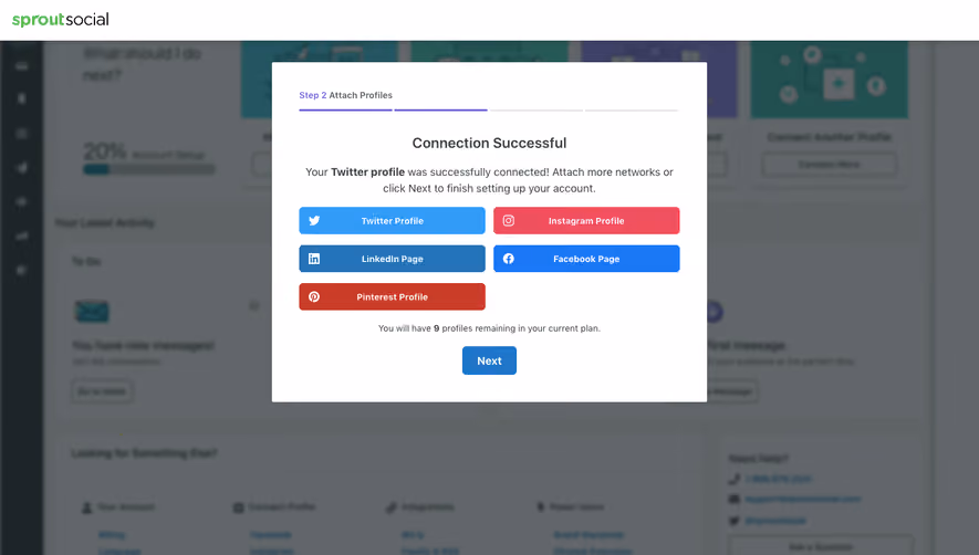 Sprout Social Sign Up Flow