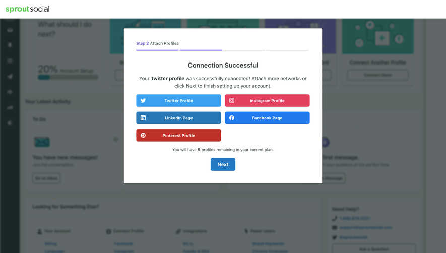 Sprout Social Sign Up Flow