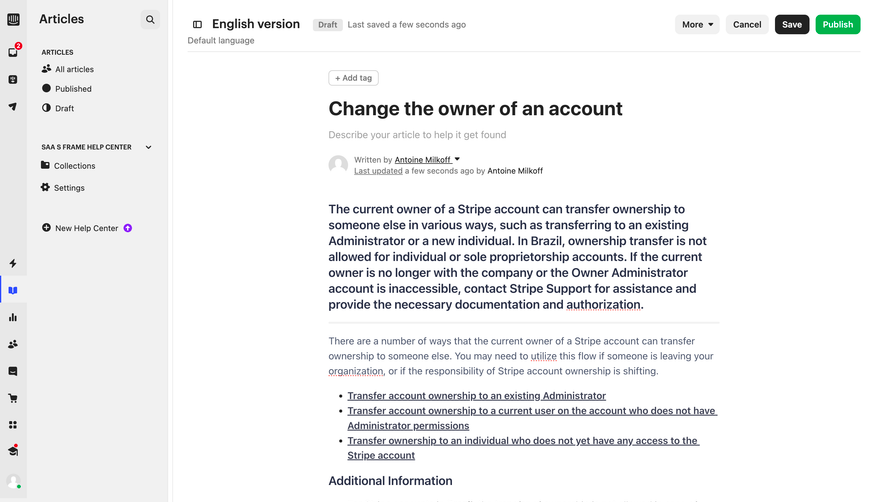 Intercom Article Editor