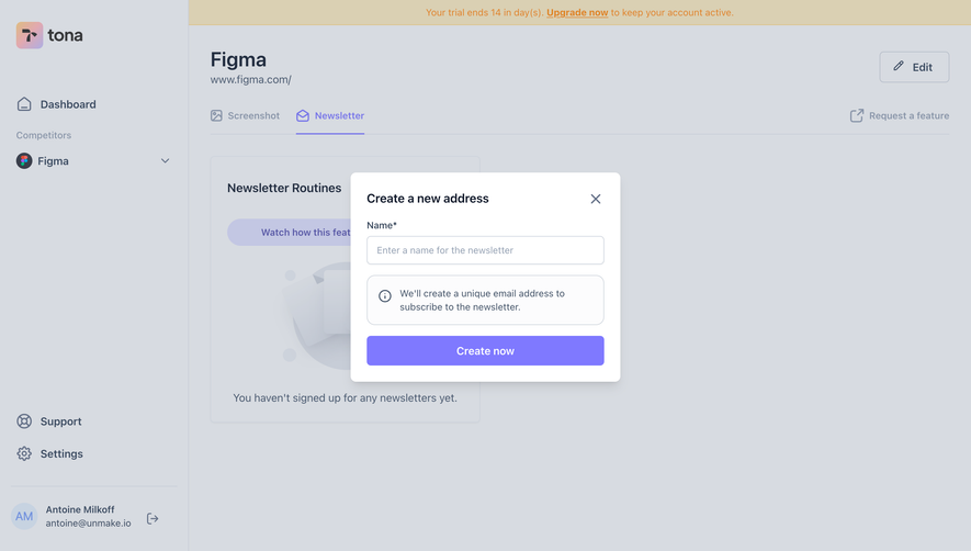 Tona Add A Newsletter
