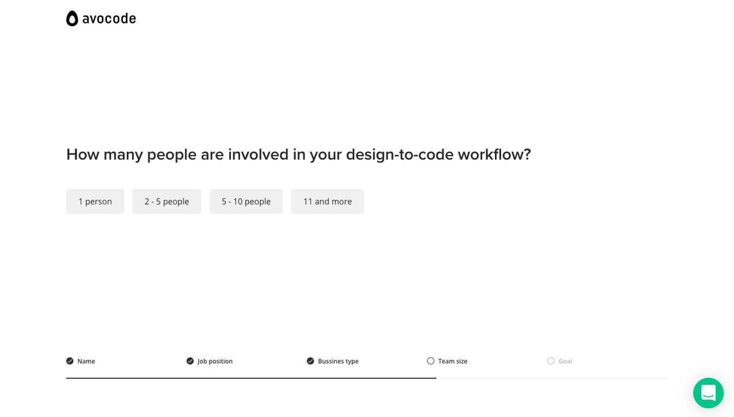 Avocode Sign Up Flow