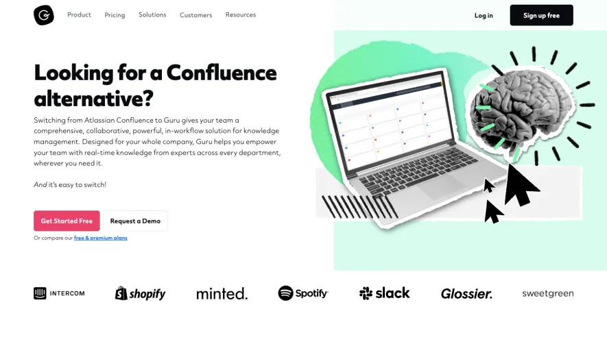 Guru compared to Confluence