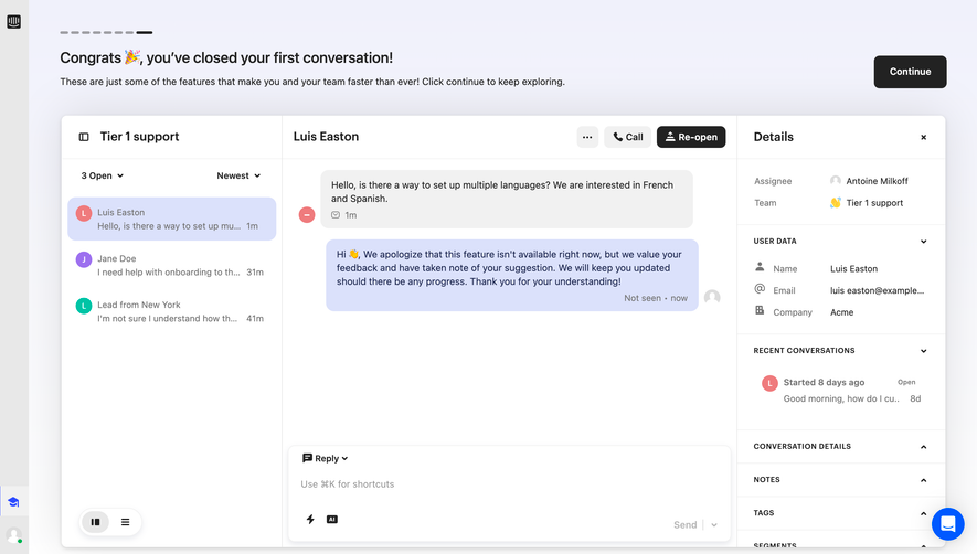 Intercom Help Desk Onboarding