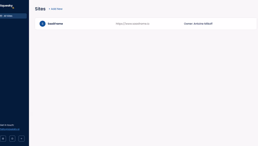 Squeaky Website set up
