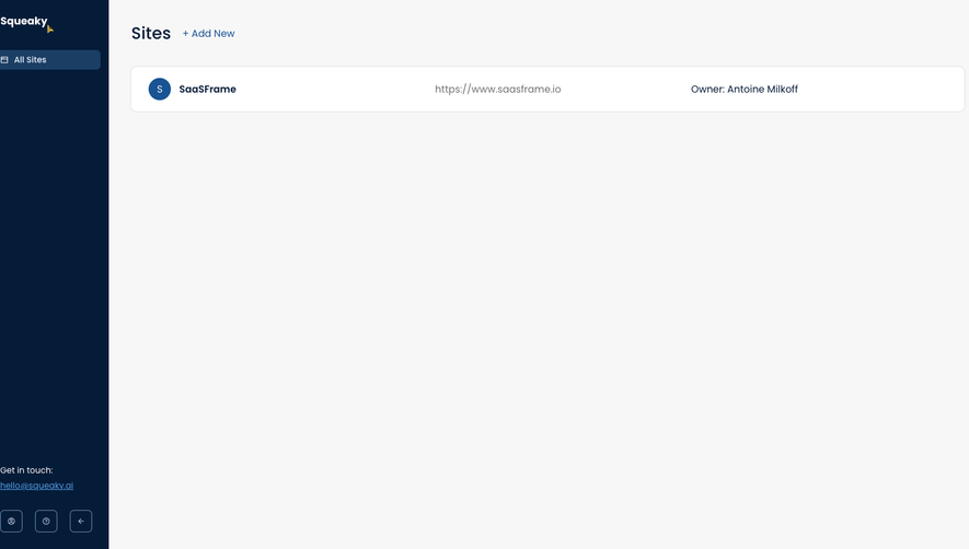 Squeaky Website set up