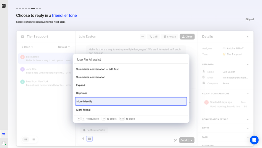 Intercom Help Desk Onboarding
