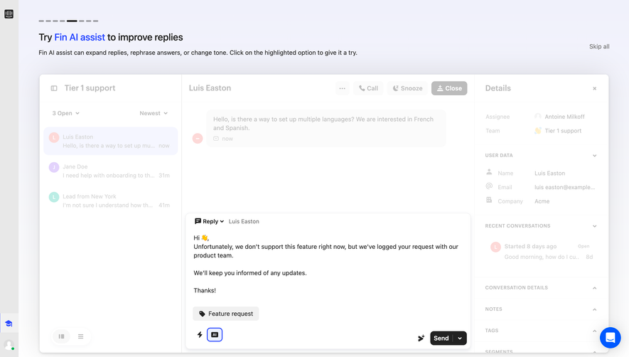 Intercom Help Desk Onboarding