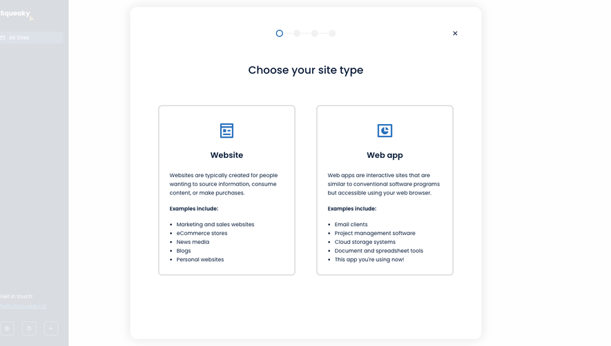Squeaky Website set up