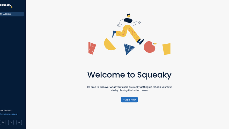 Squeaky Welcome screen