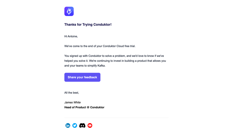 Conduktor Free Trial Emails