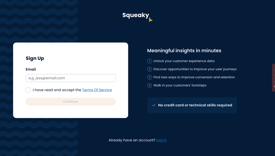 Squeaky Sign up