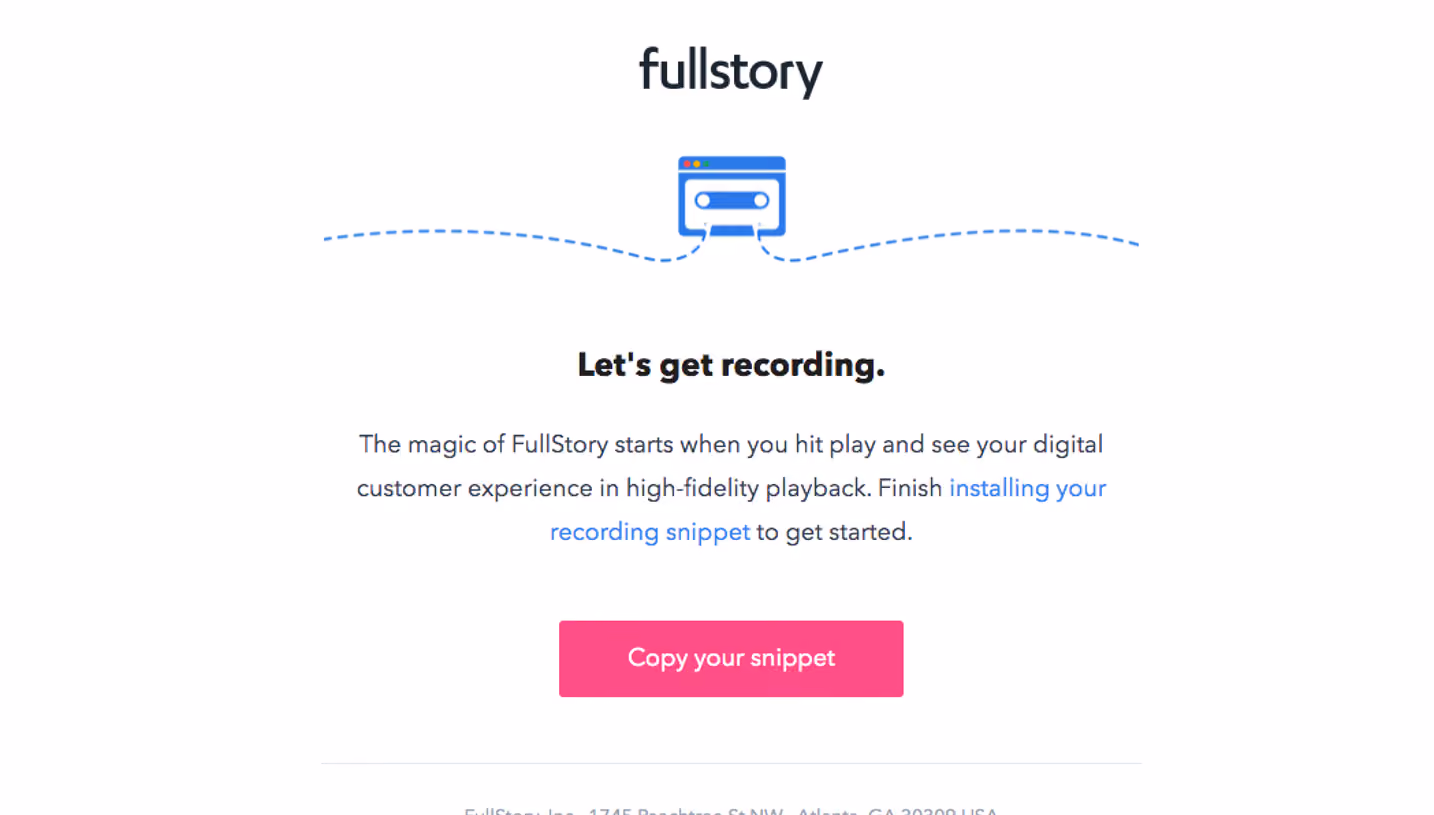 Fullstory Onboarding Emails