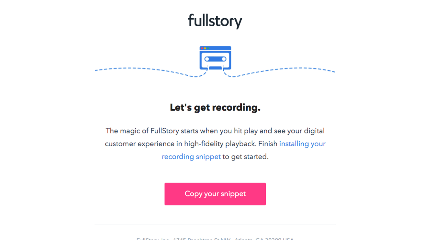 Fullstory Onboarding Emails