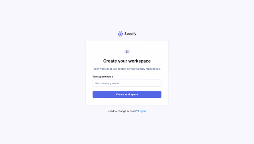 Specify Create a Workspace