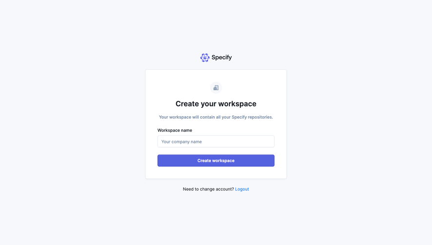 Specify Create a Workspace