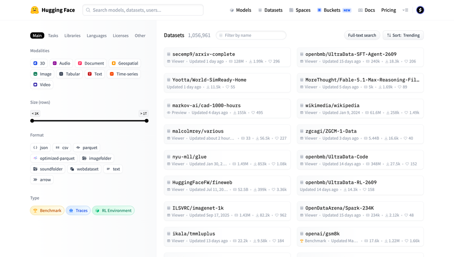 Hugging Face Browse AI Spaces