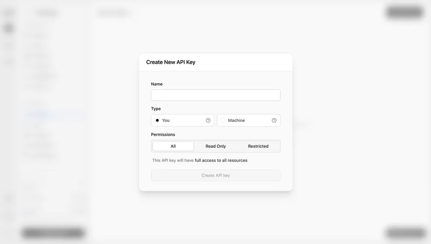 Dub Create an API key