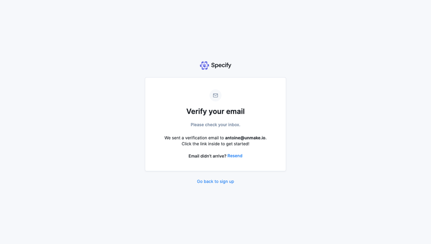 Specify Verification