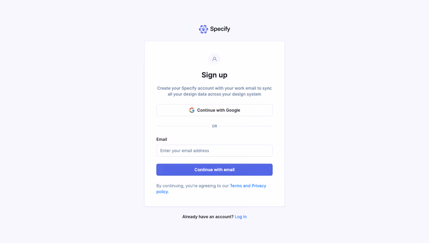 Specify Signup
