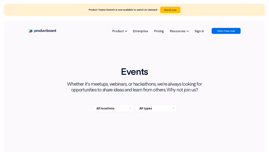 ProductBoard roductboard Events Page