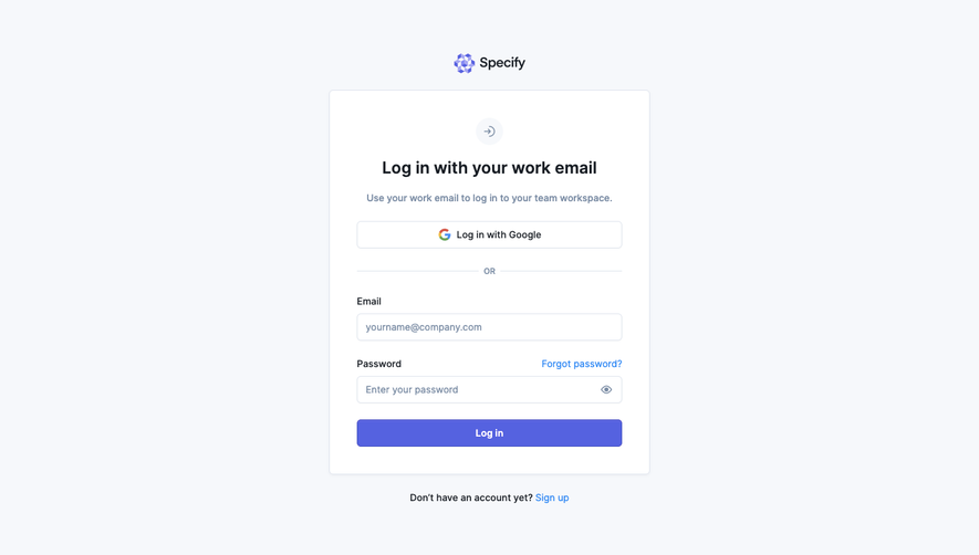 Specify Login