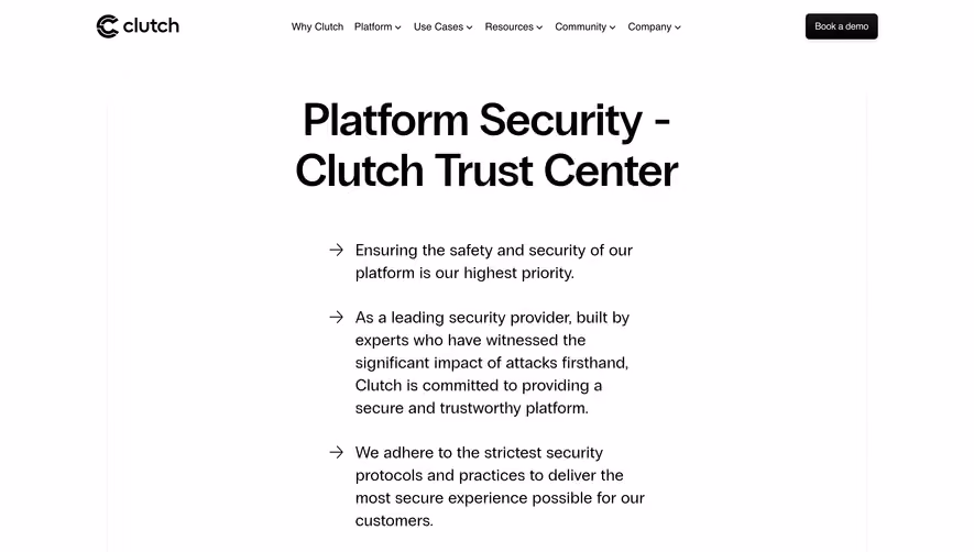 Clutch Security Page