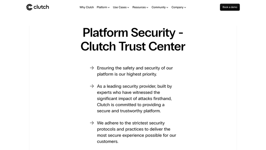 Clutch Security Page