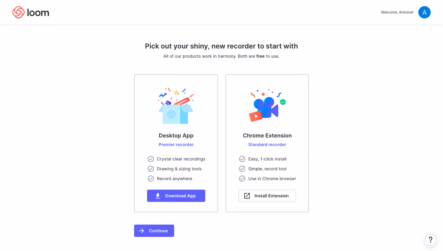 Loom Sign Up Flow