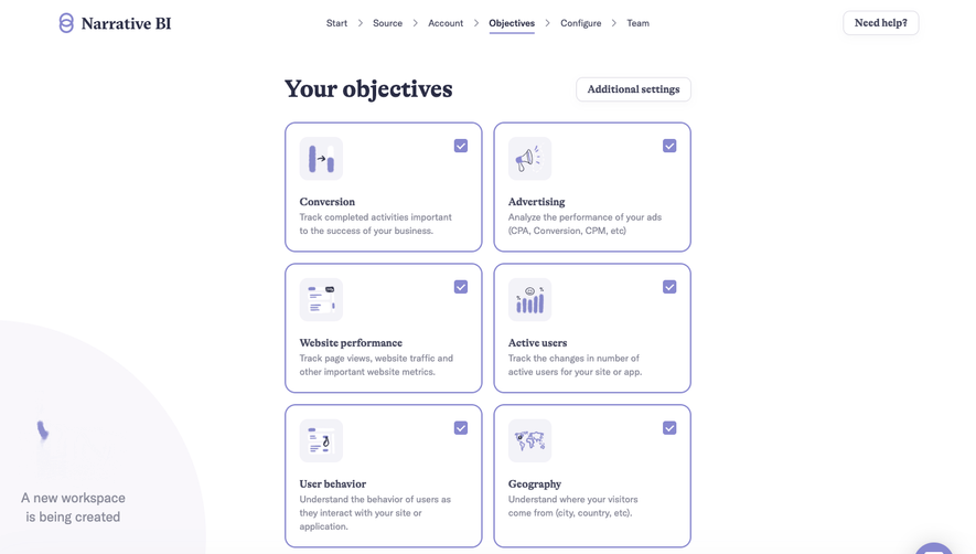 Narrative BI User Onboarding