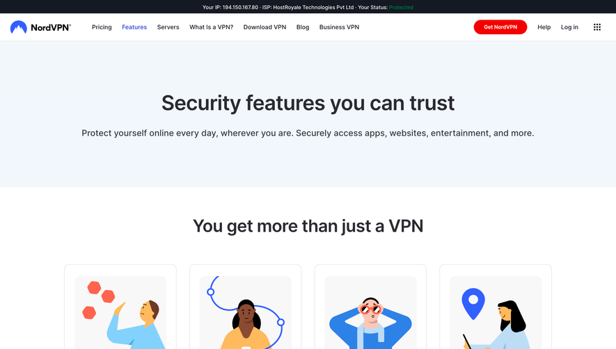 Nord VPN Features Page